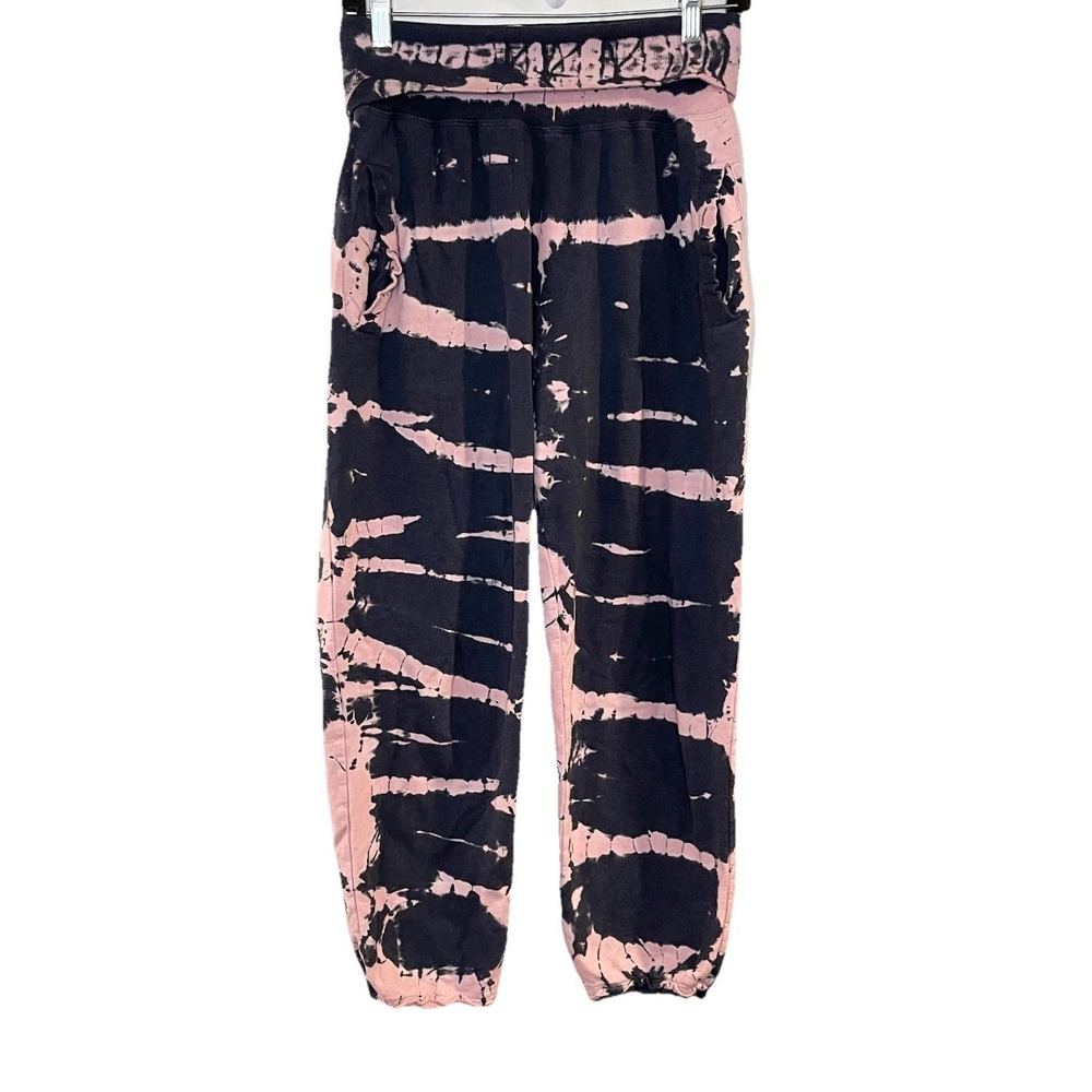 Young Fabulous & Broke Size M Pants Joggers Pockets Tie Dye Boho Navy Pink